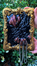 Load image into Gallery viewer, Dark Goddess incense and ring holder wall hanging( ornate rectangle frame )