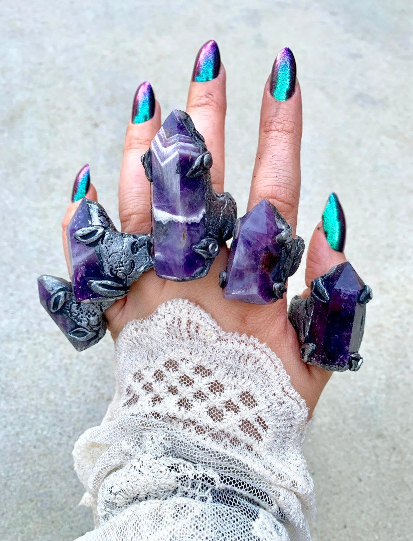 Amethyst Midnight Rings