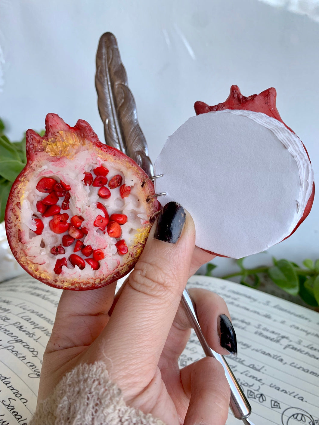 Pomegranate  Book necklace