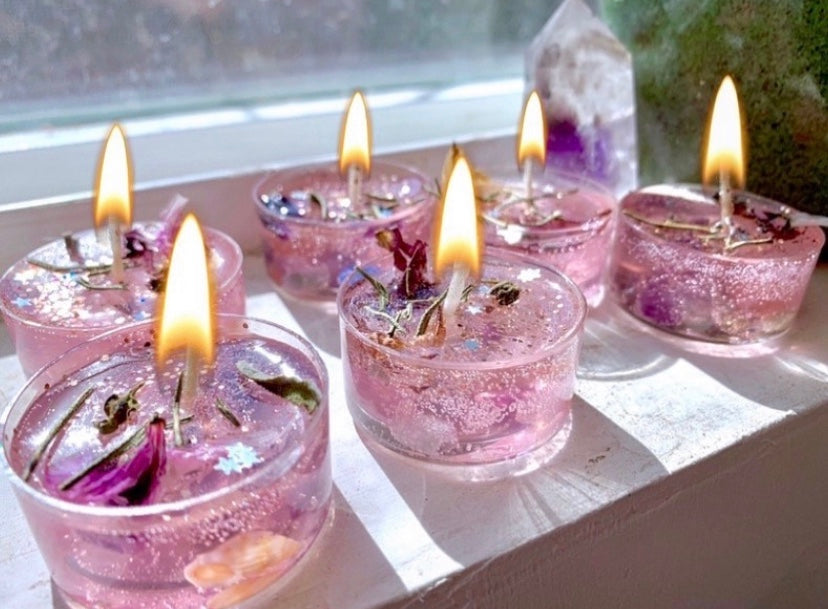 Rose quartz tealight set