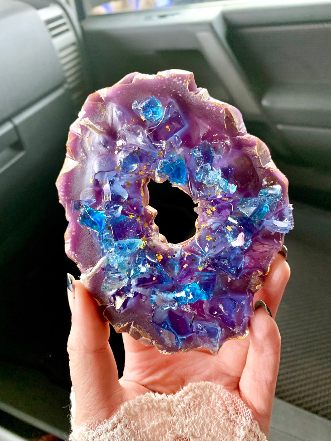 Amethyst Crystal Donut candles