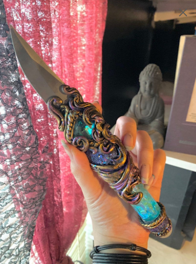 Athame dagger with elixer