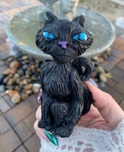 Black Cat from Coraline Doll Sculpture